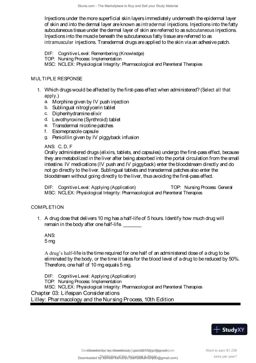 Test Bank for Pharmacology and the Nursing Process, 10th Edition (Chapters 1-57), page 10