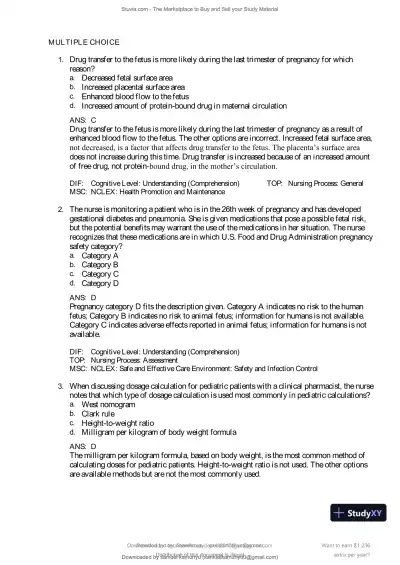Test Bank for Pharmacology and the Nursing Process, 10th Edition (Chapters 1-57) - Page 11 preview image