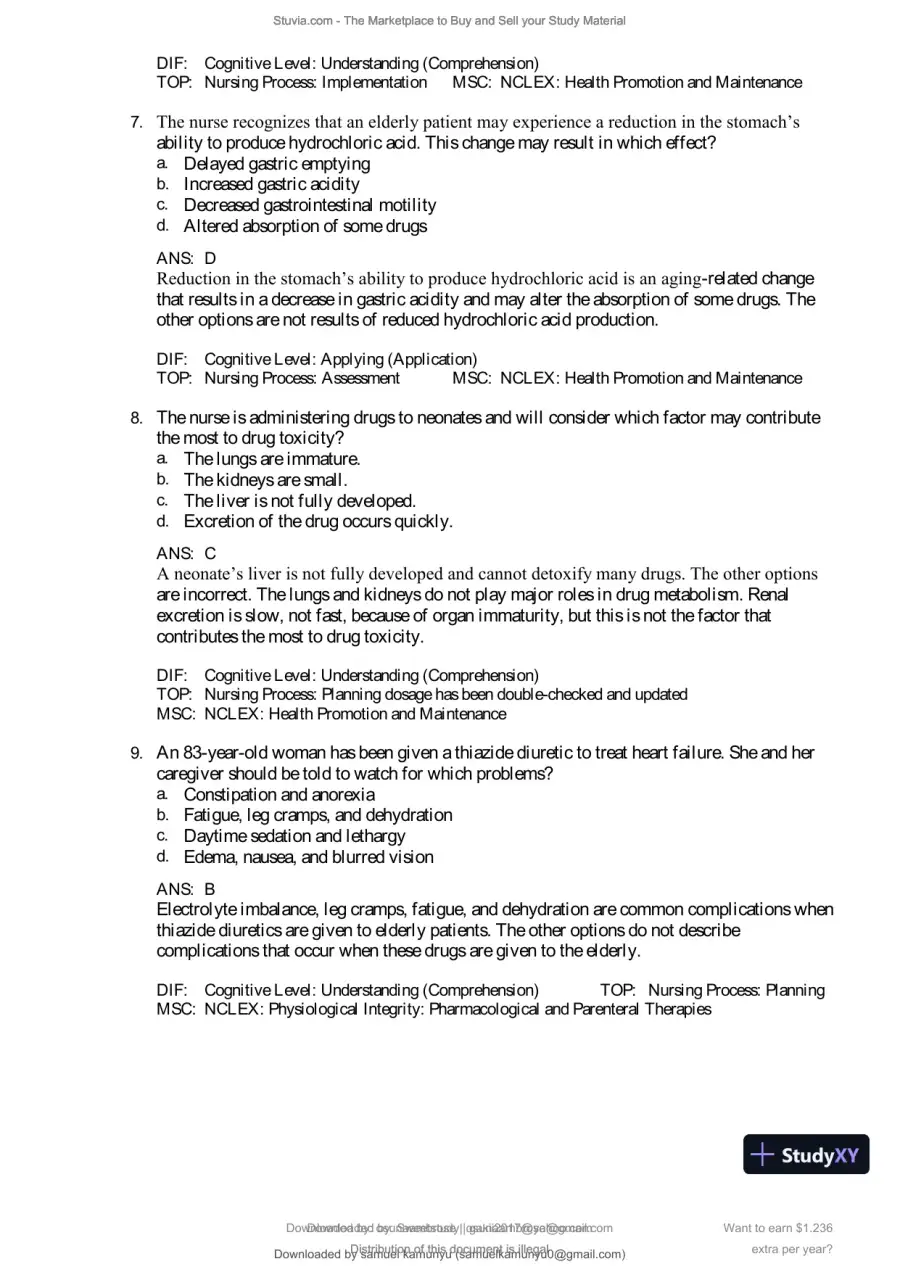 Test Bank for Pharmacology and the Nursing Process, 10th Edition (Chapters 1-57), page 13