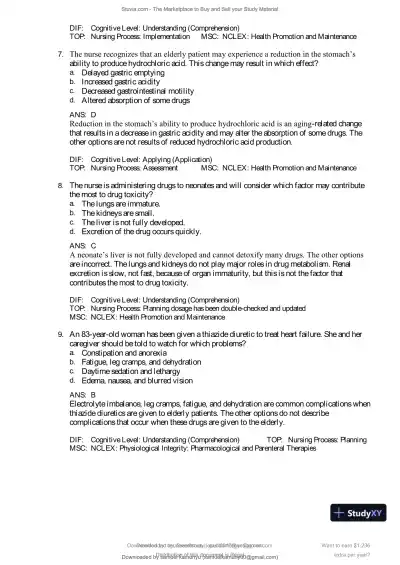 Test Bank for Pharmacology and the Nursing Process, 10th Edition (Chapters 1-57) - Page 13 preview image