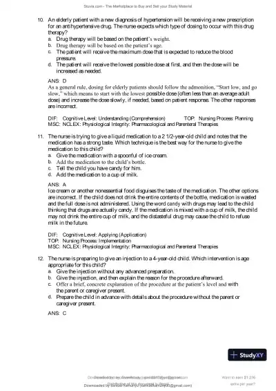 Test Bank for Pharmacology and the Nursing Process, 10th Edition (Chapters 1-57) - Page 14 preview image
