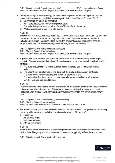 Test Bank for Pharmacology and the Nursing Process, 10th Edition (Chapters 1-57) - Page 17 preview image