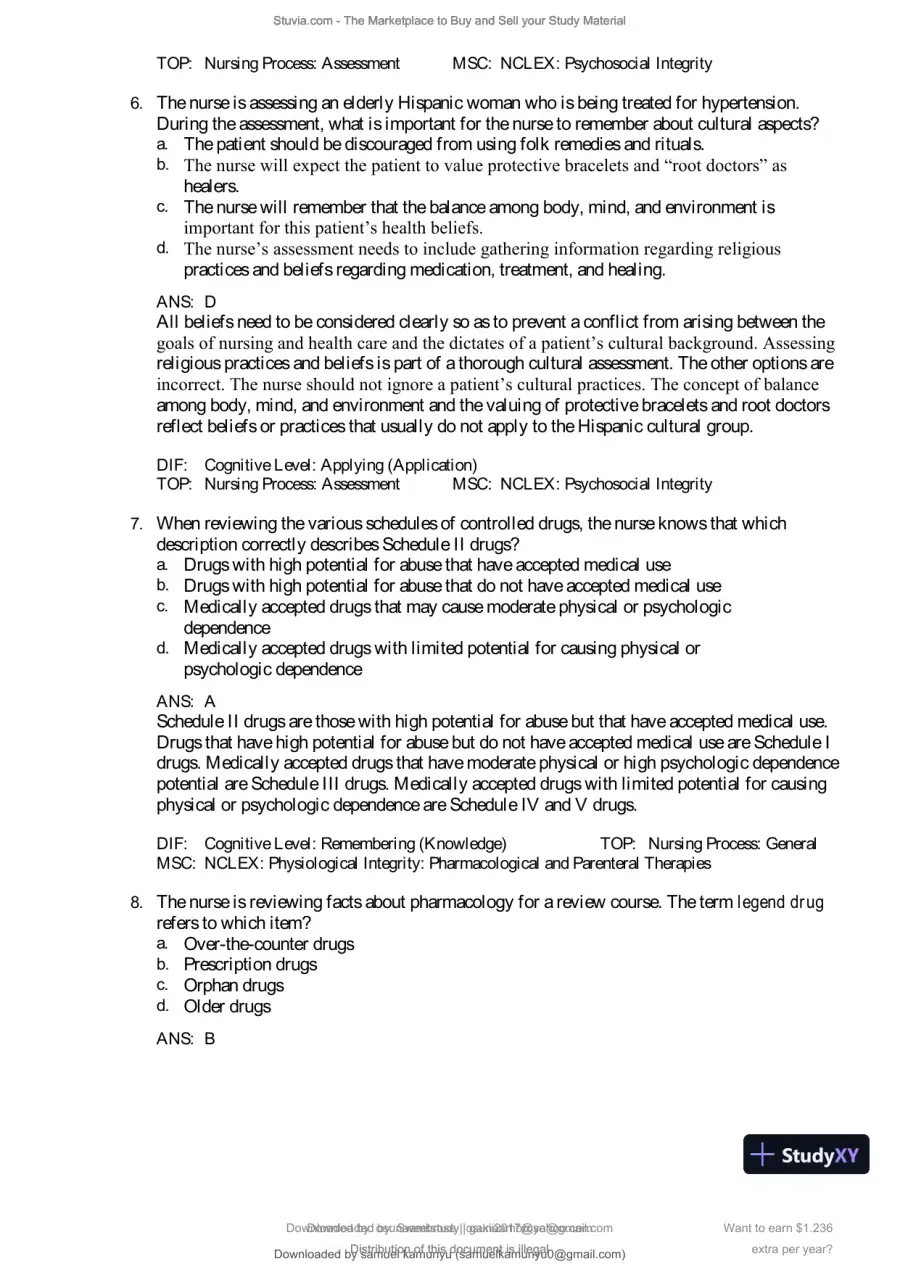Test Bank for Pharmacology and the Nursing Process, 10th Edition (Chapters 1-57), page 18