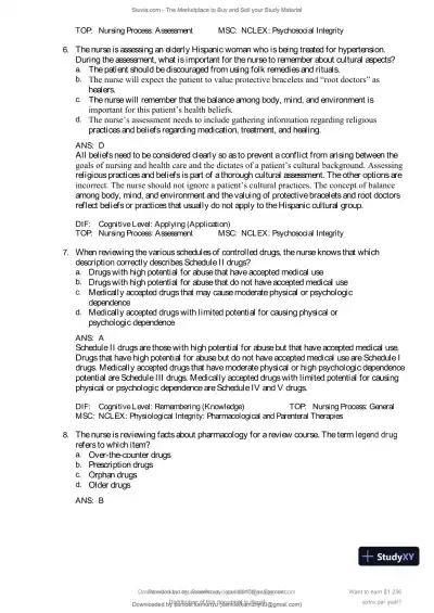 Test Bank for Pharmacology and the Nursing Process, 10th Edition (Chapters 1-57) - Page 18 preview image