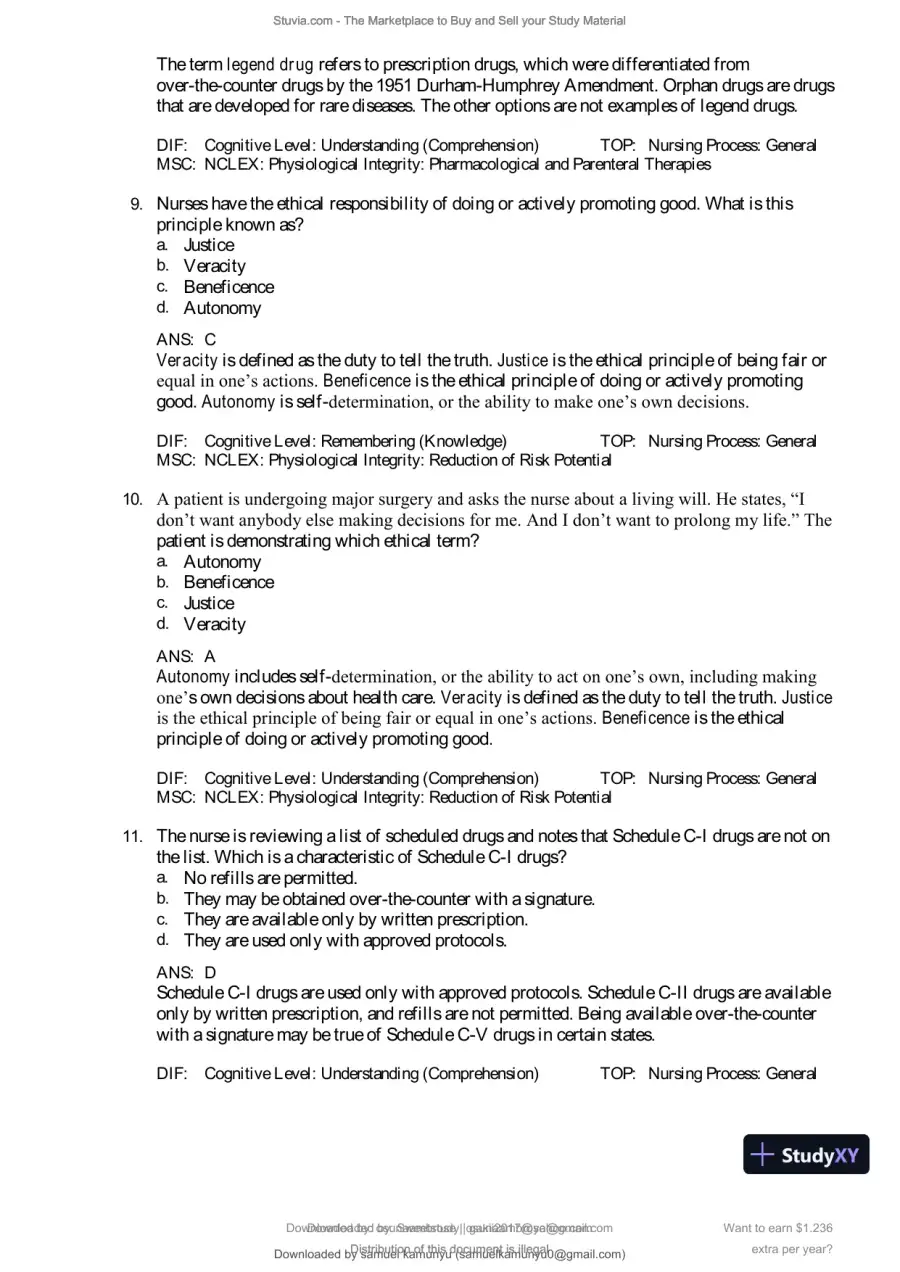 Test Bank for Pharmacology and the Nursing Process, 10th Edition (Chapters 1-57), page 19