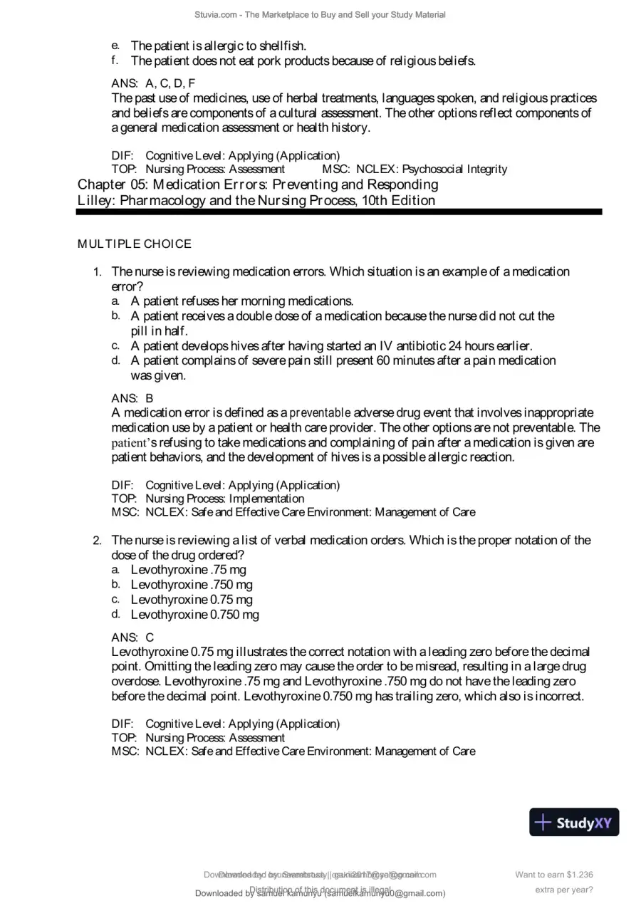 Test Bank for Pharmacology and the Nursing Process, 10th Edition (Chapters 1-57), page 21