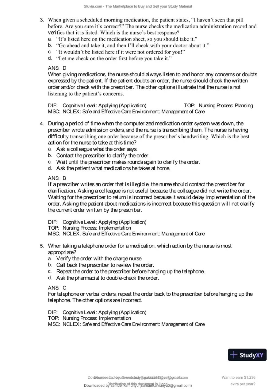 Test Bank for Pharmacology and the Nursing Process, 10th Edition (Chapters 1-57), page 22