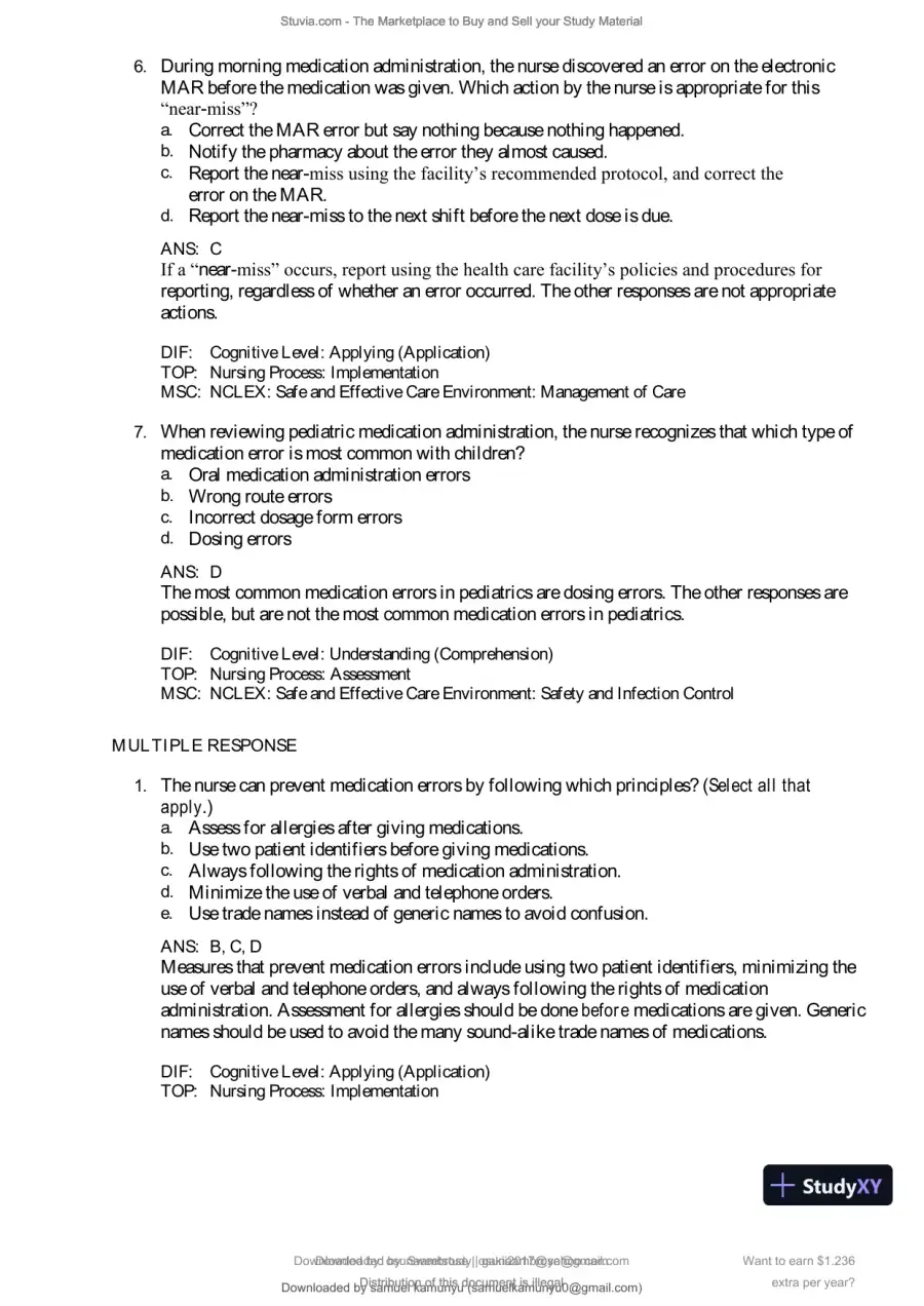 Test Bank for Pharmacology and the Nursing Process, 10th Edition (Chapters 1-57), page 23