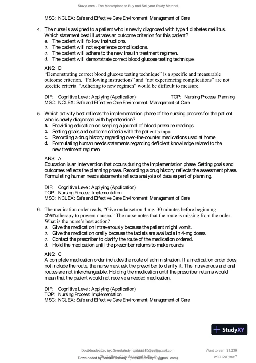 Test Bank for Pharmacology and the Nursing Process, 10th Edition (Chapters 1-57), page 3