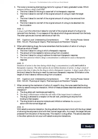 Test Bank for Pharmacology and the Nursing Process, 10th Edition (Chapters 1-57) - Page 7 preview image