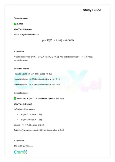 Statistics - Univariate Inferential Tests - Page 10 preview image