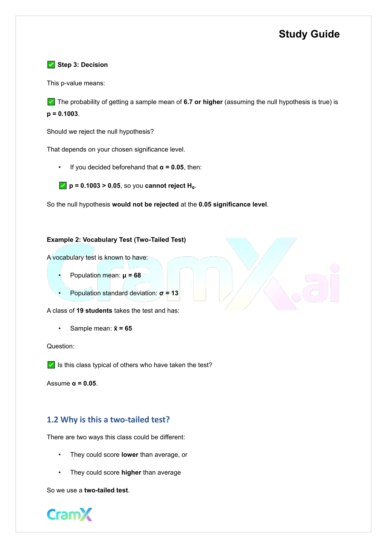 Statistics - Univariate Inferential Tests - Page 3 preview image