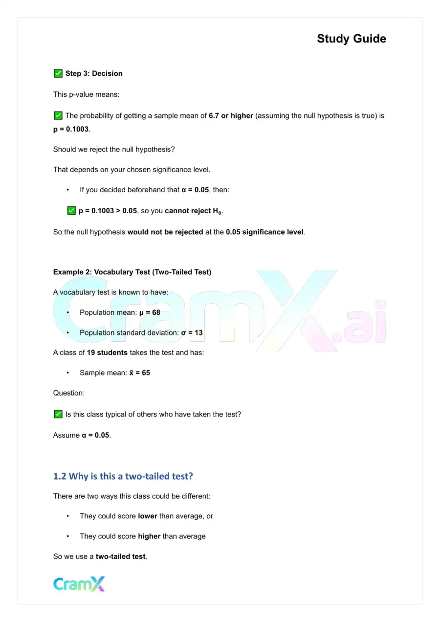 Statistics - Univariate Inferential Tests, page 3