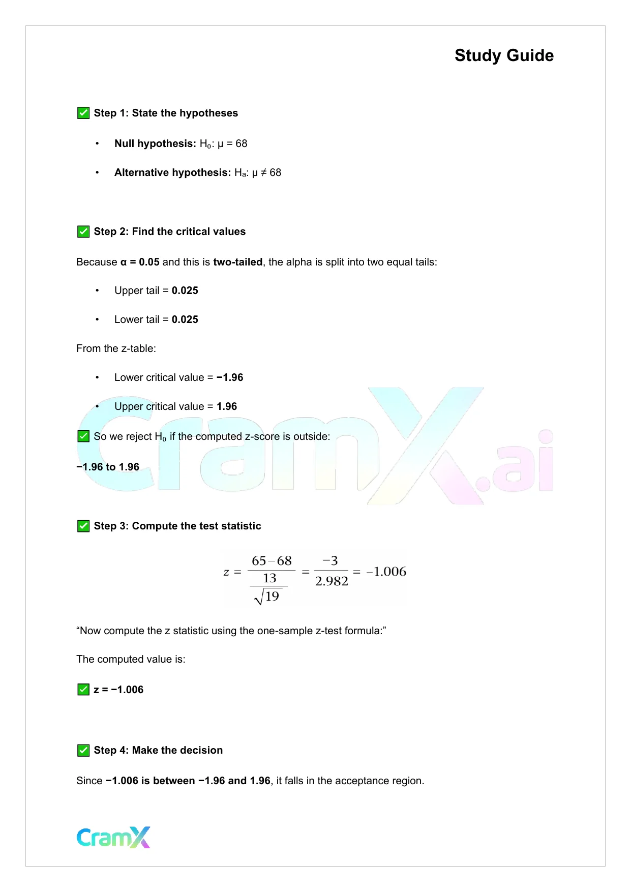 Statistics - Univariate Inferential Tests - Page 4 preview image
