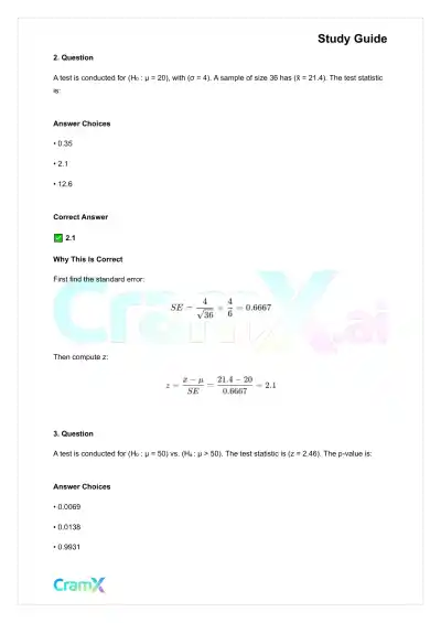 Statistics - Univariate Inferential Tests - Page 9 preview image