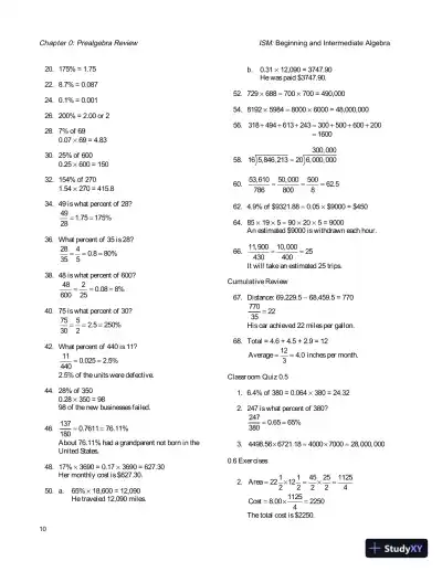 Solution Manual for Beginning and Intermediate Algebra, 5th Edition - Page 14 preview image