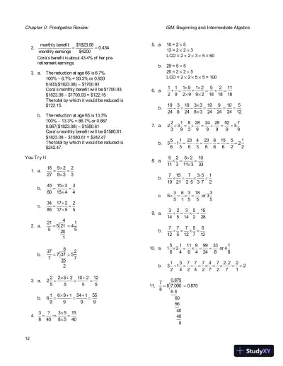 Solution Manual for Beginning and Intermediate Algebra, 5th Edition - Page 16 preview image
