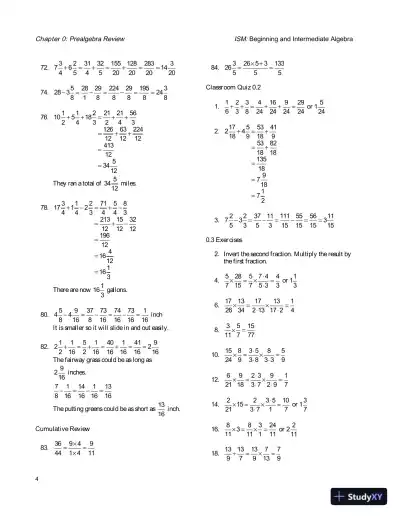 Solution Manual for Beginning and Intermediate Algebra, 5th Edition - Page 8 preview image