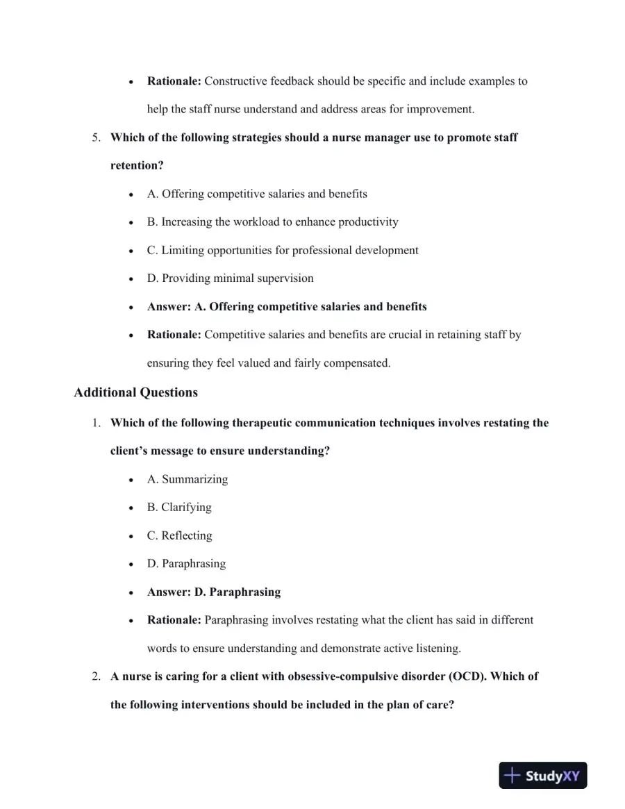 2023 ATI PN Mental Health Practice Exam With Answers (43 Solved Questions), page 6