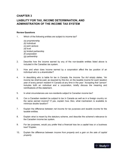Canadian Income Taxation 2017/, 2017/, 2017/2018 Edition Solution Manual - Page 10 preview image