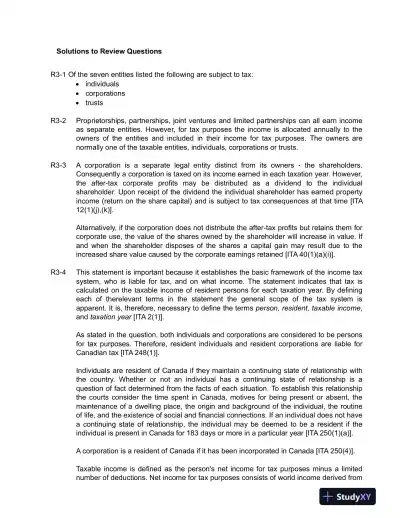 Canadian Income Taxation 2017/, 2017/, 2017/2018 Edition Solution Manual - Page 12 preview image