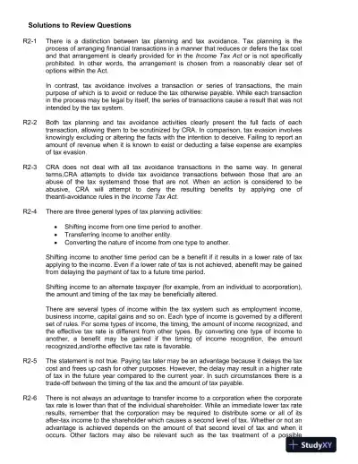 Canadian Income Taxation 2017/, 2017/, 2017/2018 Edition Solution Manual - Page 5 preview image