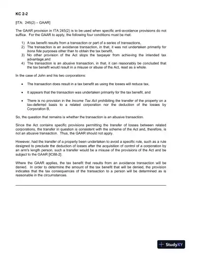 Canadian Income Taxation 2017/, 2017/, 2017/2018 Edition Solution Manual - Page 9 preview image