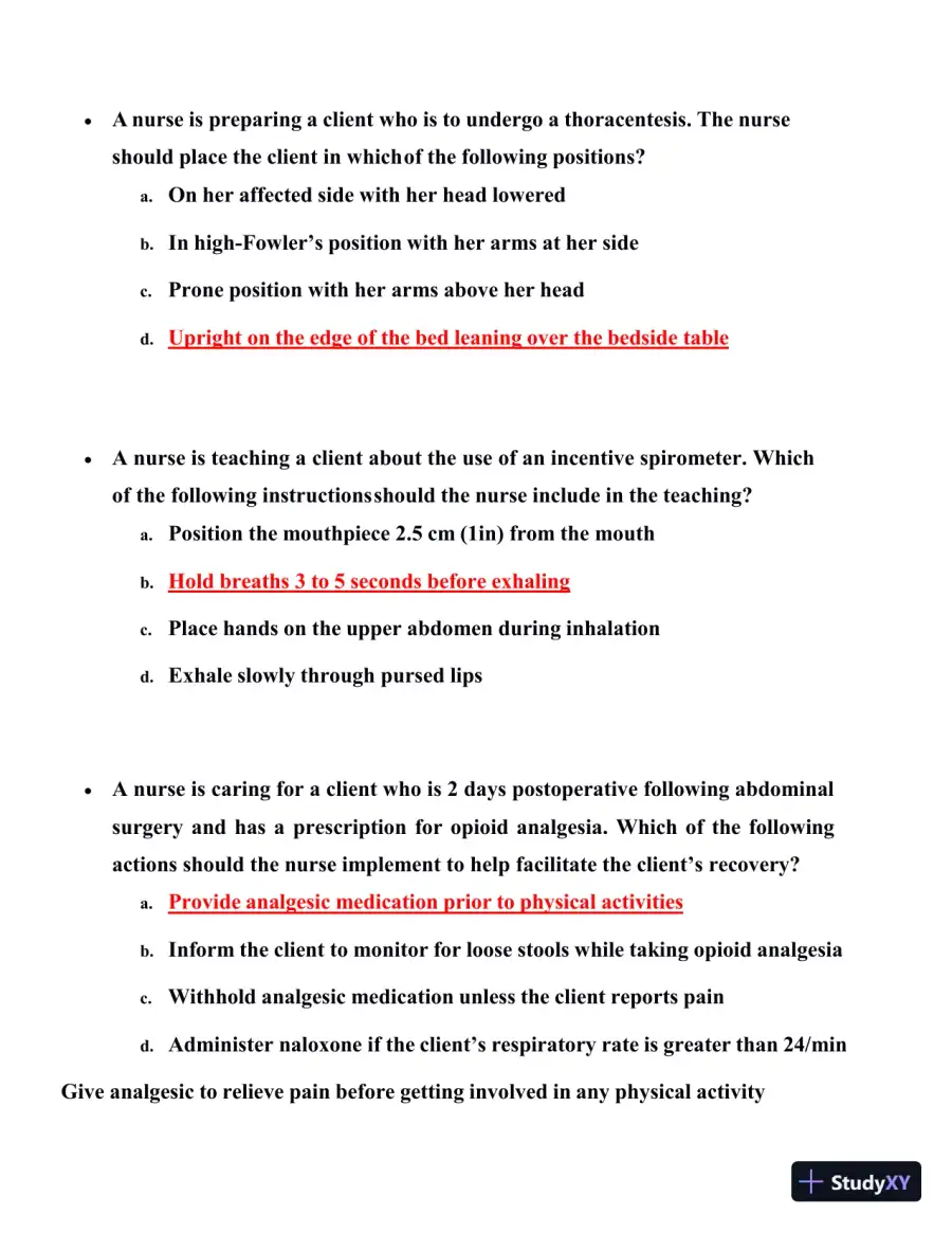 2019 ATI RN Medsurg Proctored Exam with Answers (66 Solved Questions), page 10
