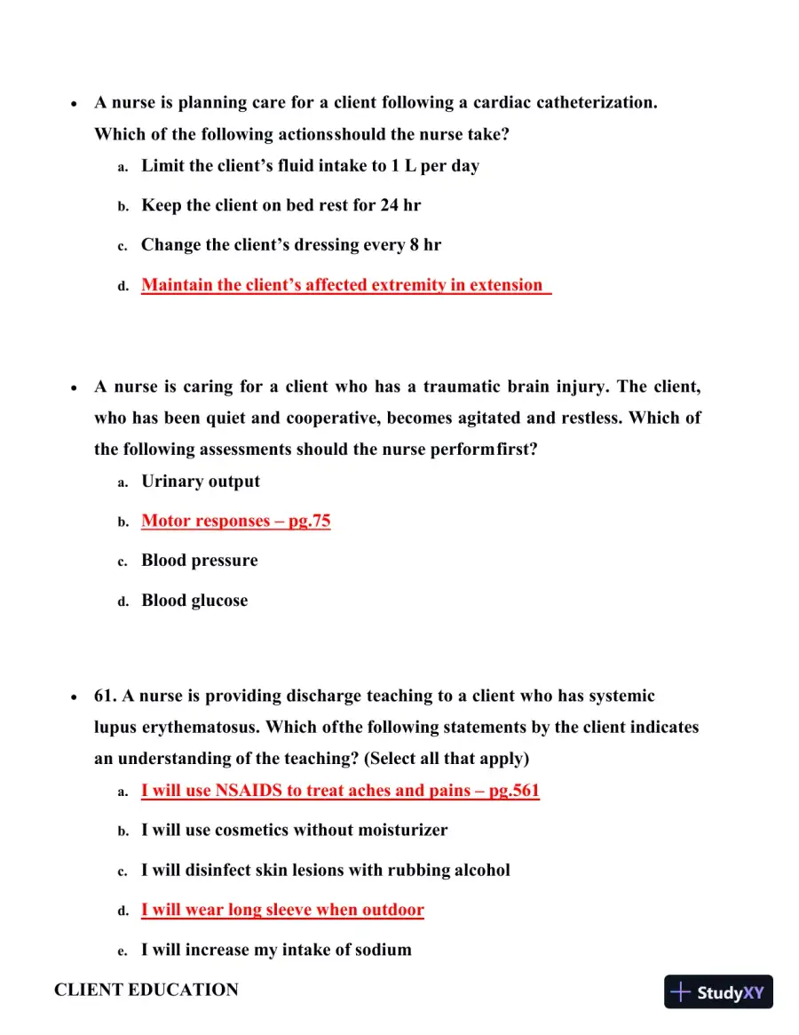 2019 ATI RN Medsurg Proctored Exam with Answers (66 Solved Questions), page 13