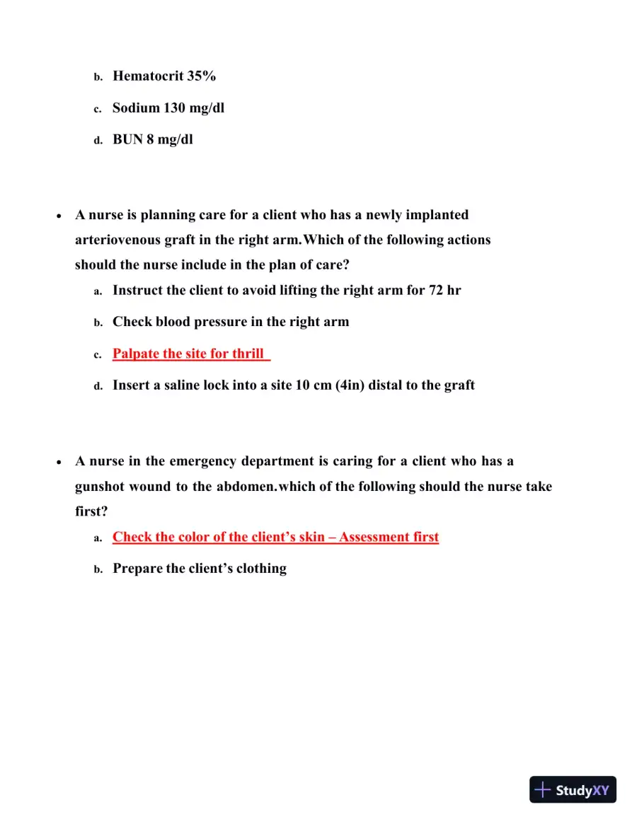 2019 ATI RN Medsurg Proctored Exam with Answers (66 Solved Questions), page 6