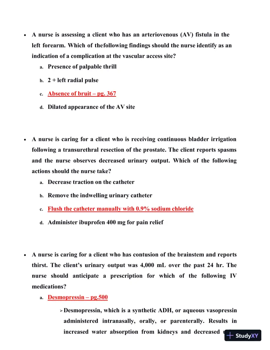 2019 ATI RN Medsurg Proctored Exam with Answers (66 Solved Questions), page 8