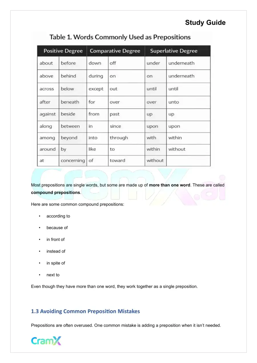 English - Connecting Words and Phrases Preposition, page 2