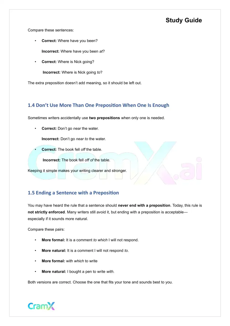 English - Connecting Words and Phrases Preposition, page 3