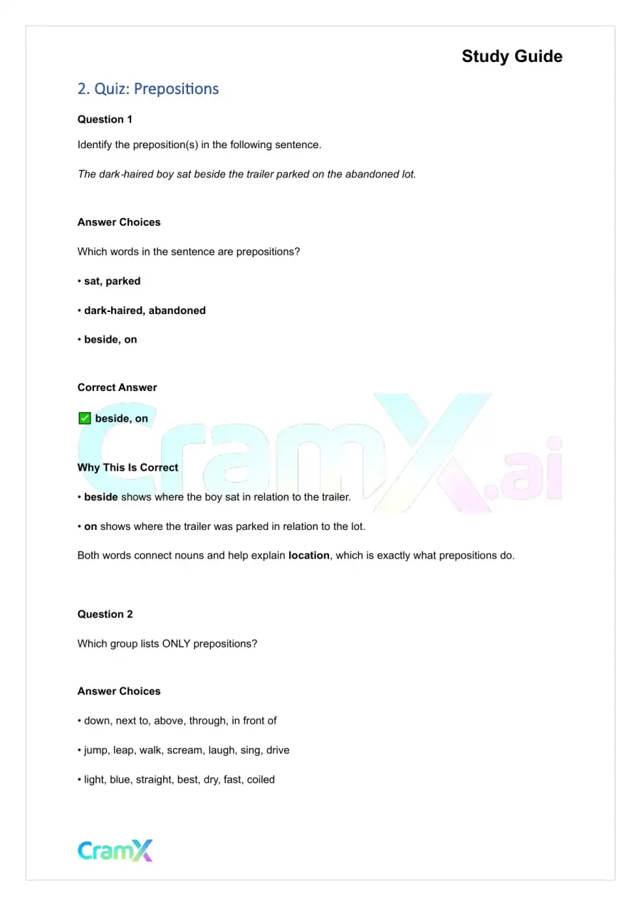 English - Connecting Words and Phrases Preposition, page 4