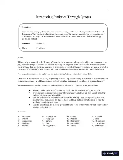 Solution Manual for Statistics: Informed Decisions Using Data, 6th Edition - Page 9 preview image