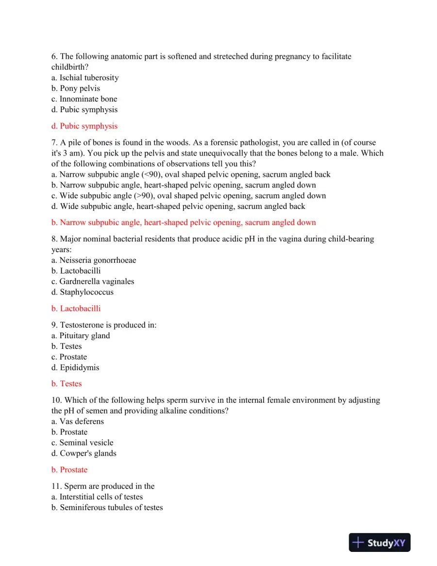 2023-2024 BIO252 Prenatal Final Exam With Answers (203 Solved Questions), page 3