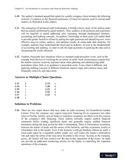 Solution Manual for Auditing and Assurance Services: A Systematic Approach, 11th Edition - Page 4 preview image