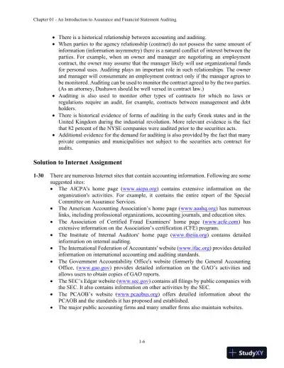 Solution Manual for Auditing and Assurance Services: A Systematic Approach, 11th Edition - Page 7 preview image