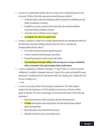 2023 ATI Mental Health Proctored Exam with Answers (60 Solved Questions) - Page 3 preview image