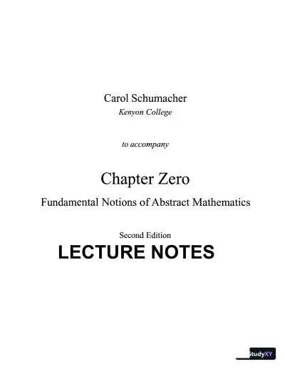 Revision Notes for Chapter Zero: Fundamental Notions of Abstract Mathematics, 2nd Edition - Page 1 preview image