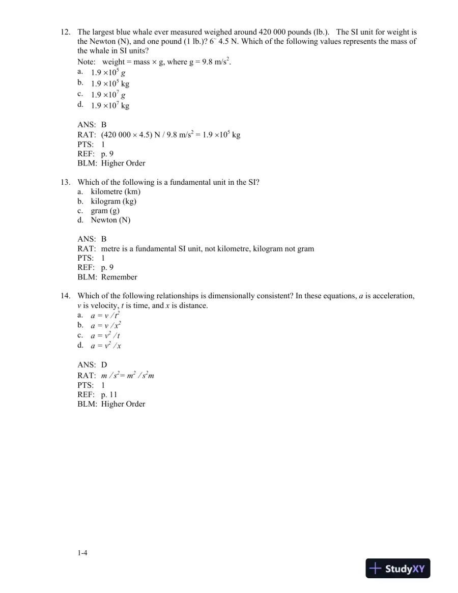 Physics For The Life Sciences , 2nd UK Ed. Edition Test Bank, page 12