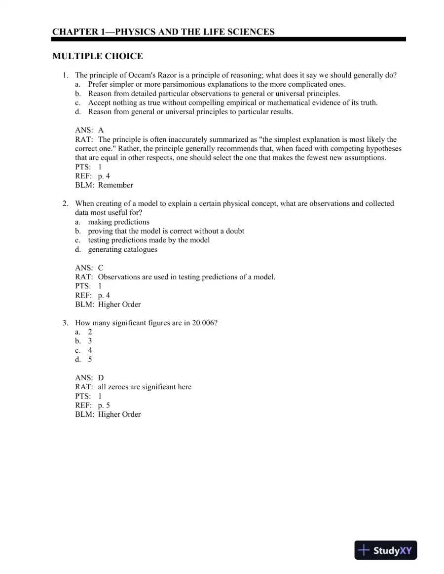 Physics For The Life Sciences , 2nd UK Ed. Edition Test Bank, page 9