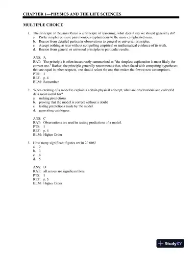 Physics For The Life Sciences , 2nd UK Ed. Edition Test Bank - Page 9 preview image