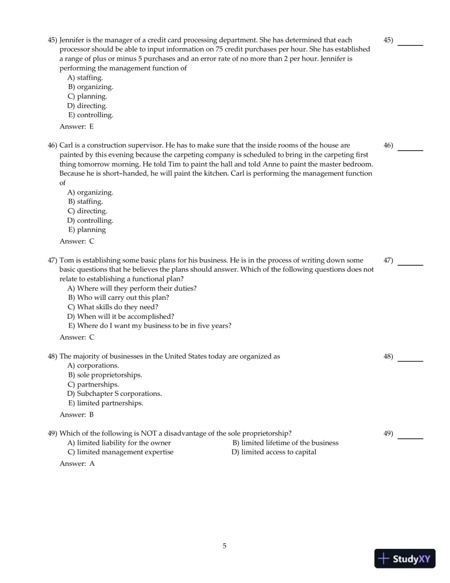 Entrepreneurial Finance, 6th Edition Test Bank, page 17