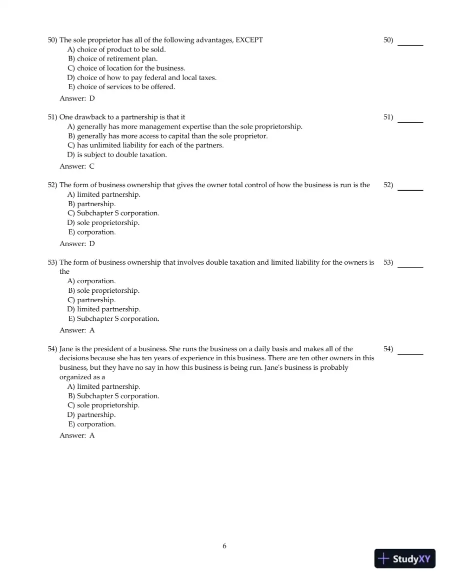Entrepreneurial Finance, 6th Edition Test Bank, page 18
