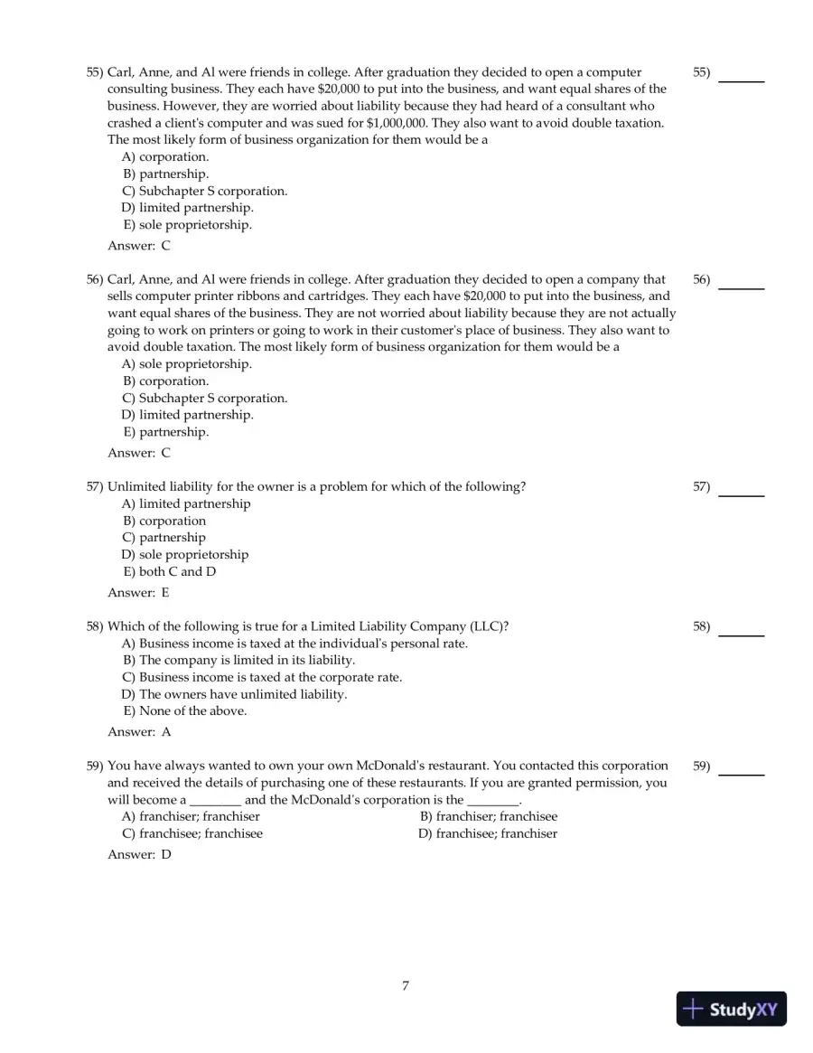 Entrepreneurial Finance, 6th Edition Test Bank, page 19