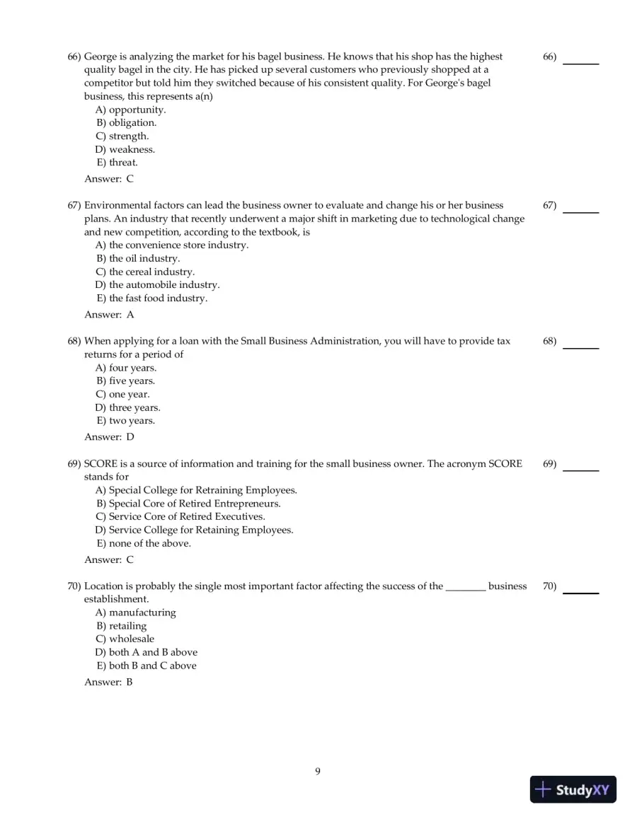 Entrepreneurial Finance, 6th Edition Test Bank, page 21