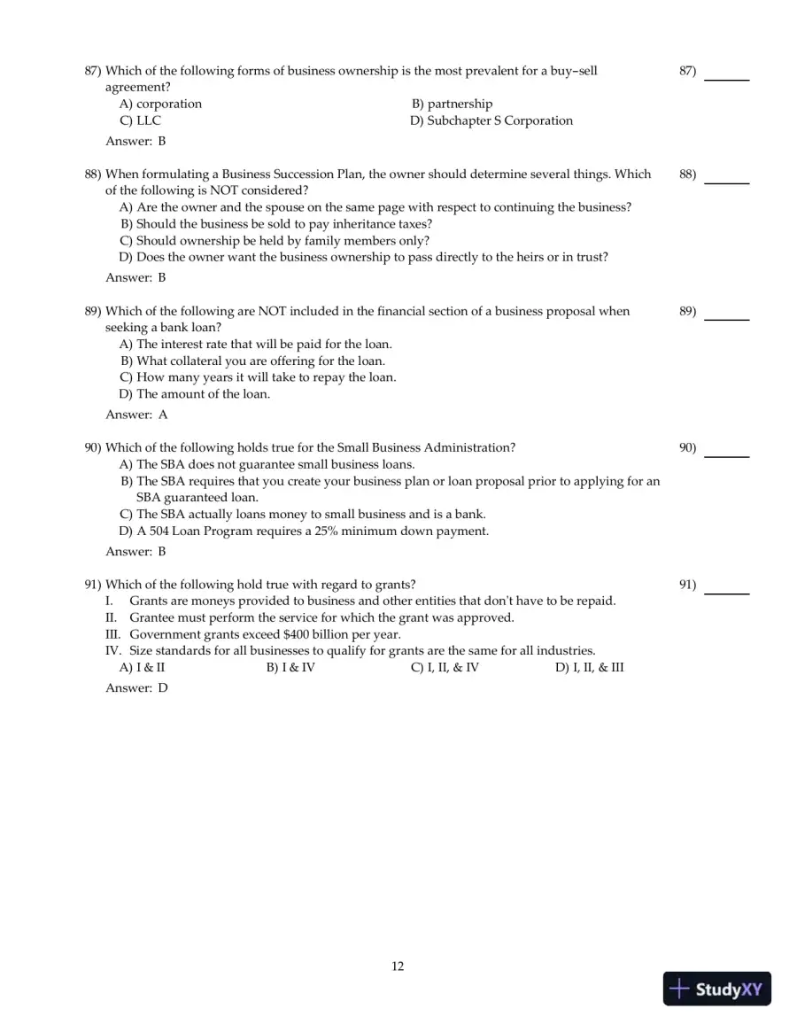 Entrepreneurial Finance, 6th Edition Test Bank, page 24