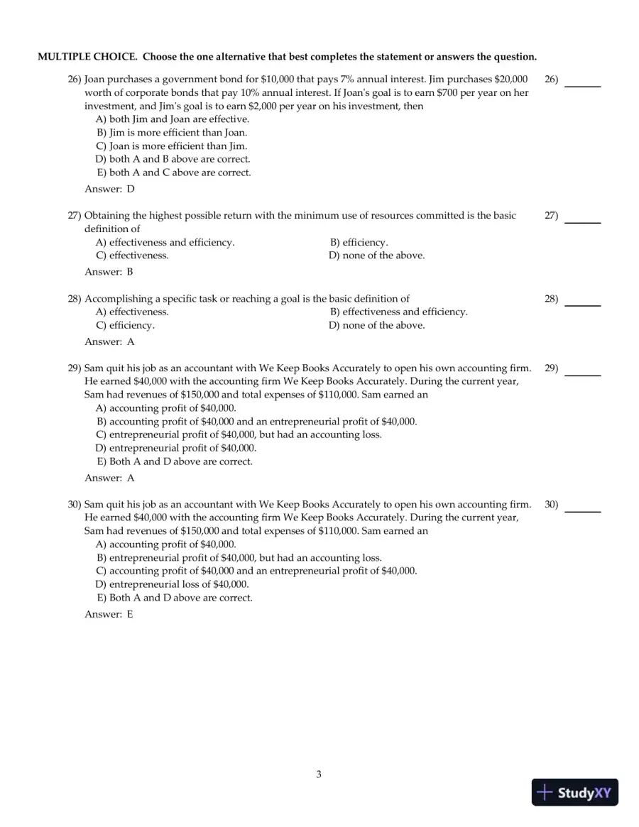 Entrepreneurial Finance, 6th Edition Test Bank, page 27
