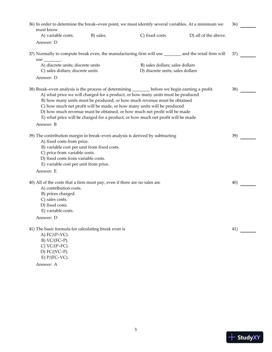 Entrepreneurial Finance, 6th Edition Test Bank, page 29